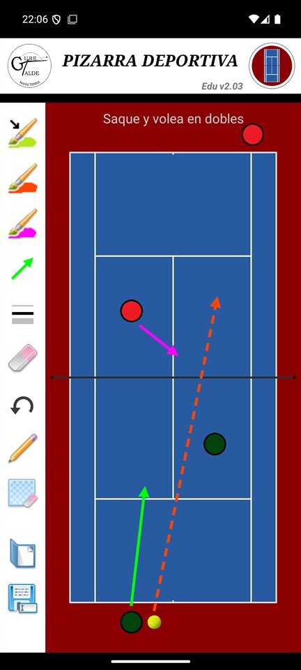 Saque y volea en dobles de tenis